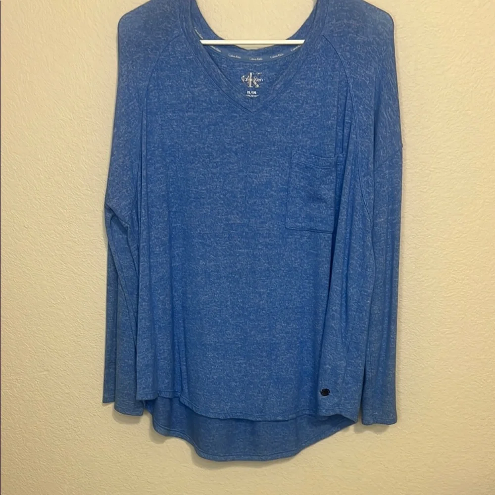 Calvin Klein Blue Long Sleeve Tee - Picture 1 of 5
